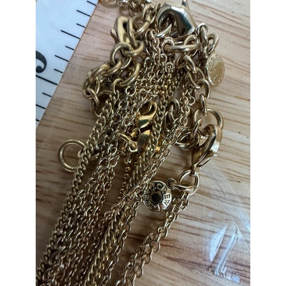 J. Crew Gold Tone Layering Necklace Set Of 4 With Tortoise Accents & Black - Picture 8 of 11